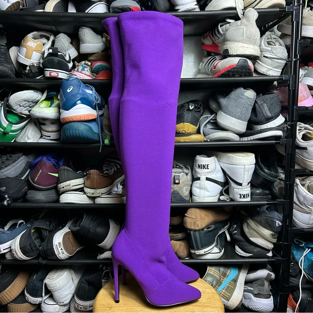 Steve Madden slammin Purple Over-the-Knee Women's Boots pointer stretch